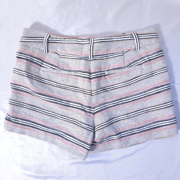Loft Striped Cotton/Linen Blend Women's Shorts Size 6 - Picture 2 of 10